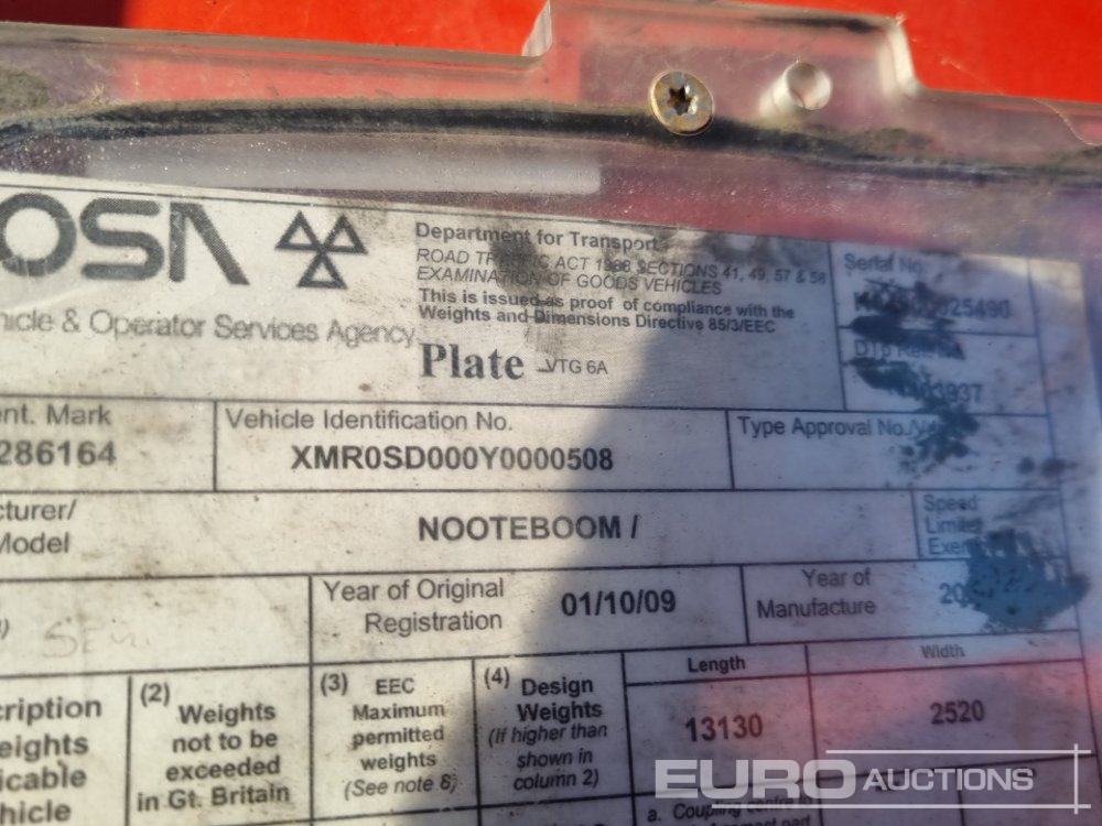 Грузовик бортовой/ Платформа Nooteboom 4 Axle Extendable Low Loader Trailer, Twin Axle Rear Steer, Out Riggers: фото 42