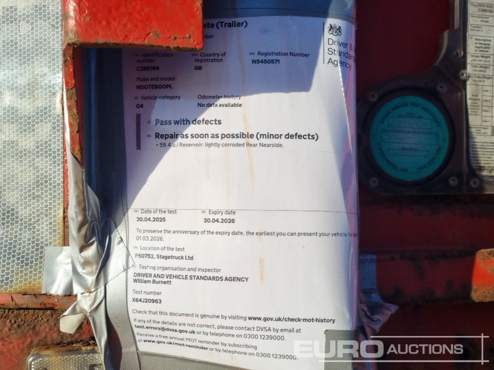 Грузовик бортовой/ Платформа Nooteboom 4 Axle Extendable Low Loader Trailer, Twin Axle Rear Steer, Out Riggers: фото 40