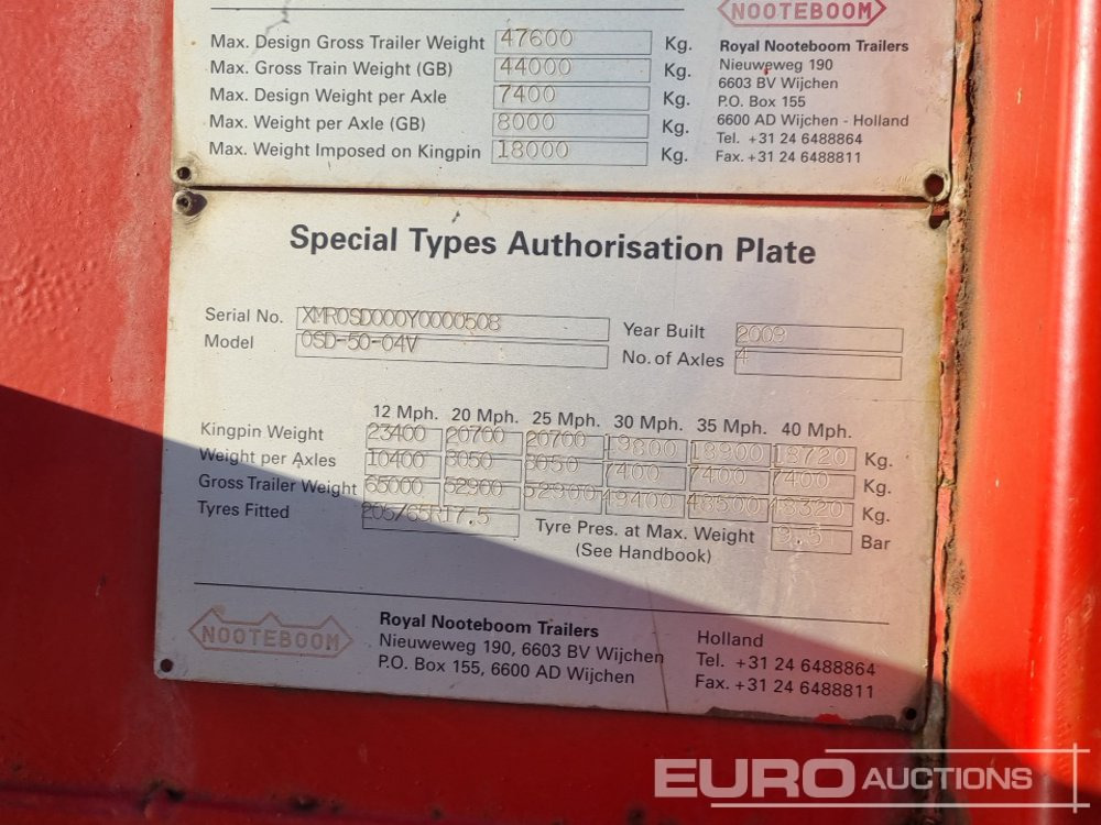 Грузовик бортовой/ Платформа Nooteboom 4 Axle Extendable Low Loader Trailer, Twin Axle Rear Steer, Out Riggers: фото 36