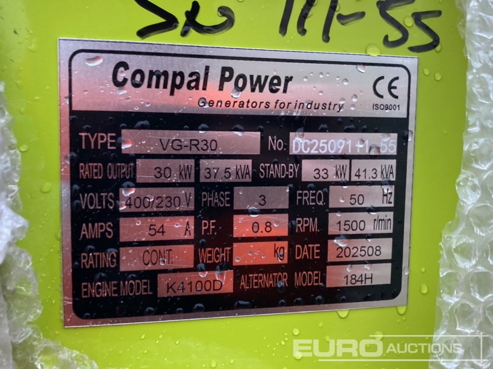 Электрогенератор Unused 2025 Compal Power VG-R30: фото 16 Электрогенератор Unused 2025 Compal Power VG-R30: фото 16